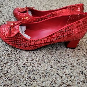 Red sequin wedge